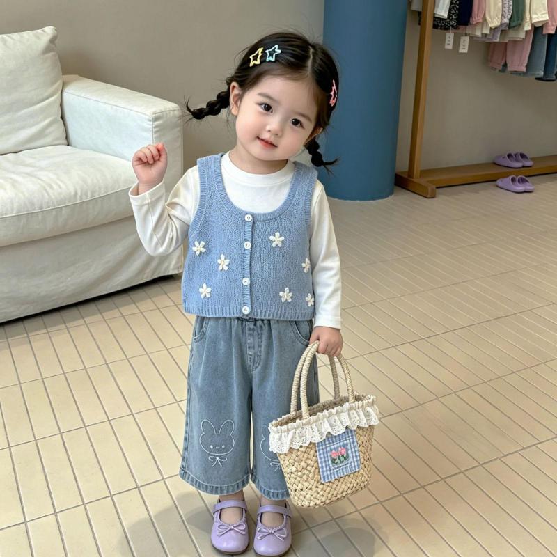 Knit Cardigan Infant - Colete de Tricô Sem Mangas para