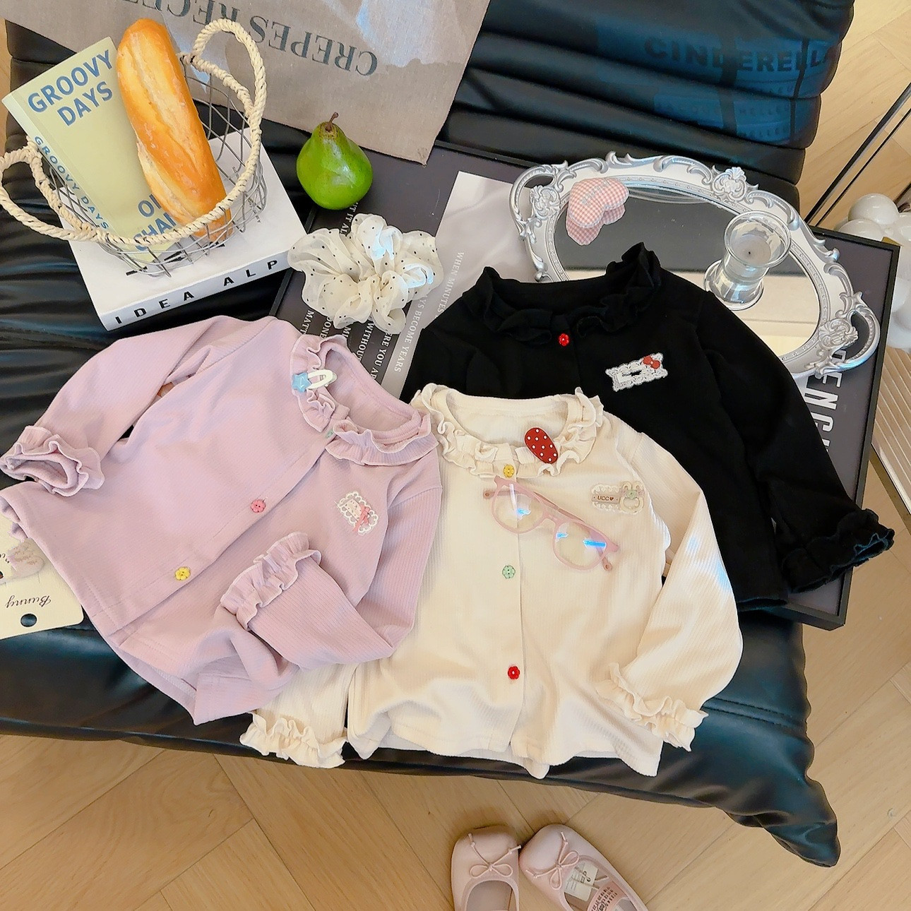 Knit Cardigan Infant - Camiseta de manga comprida para meninas,