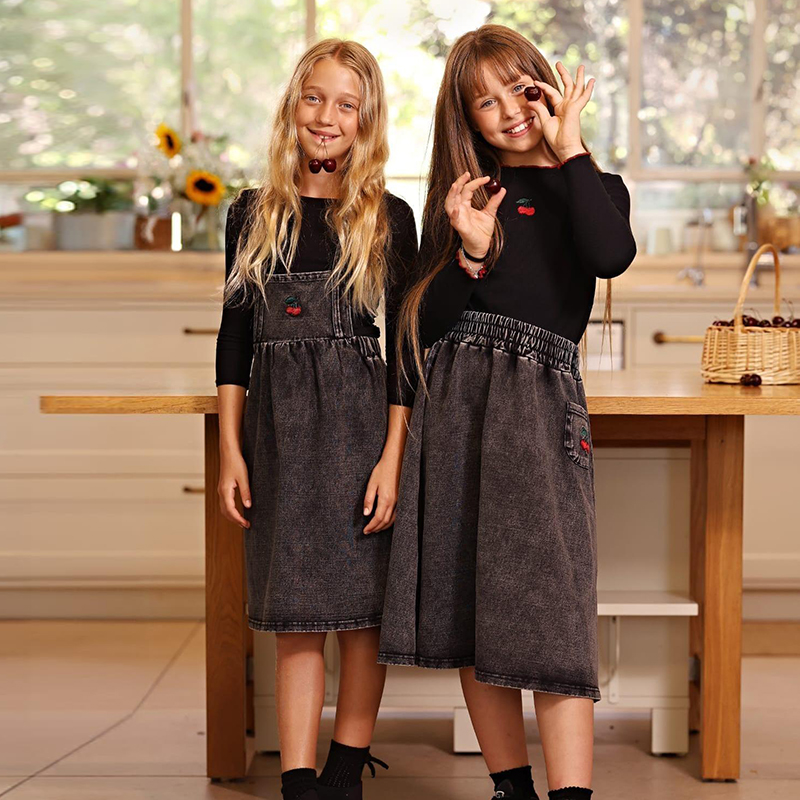 Baby Clothing Logo - Conjunto Familiar em Jeans Preto com