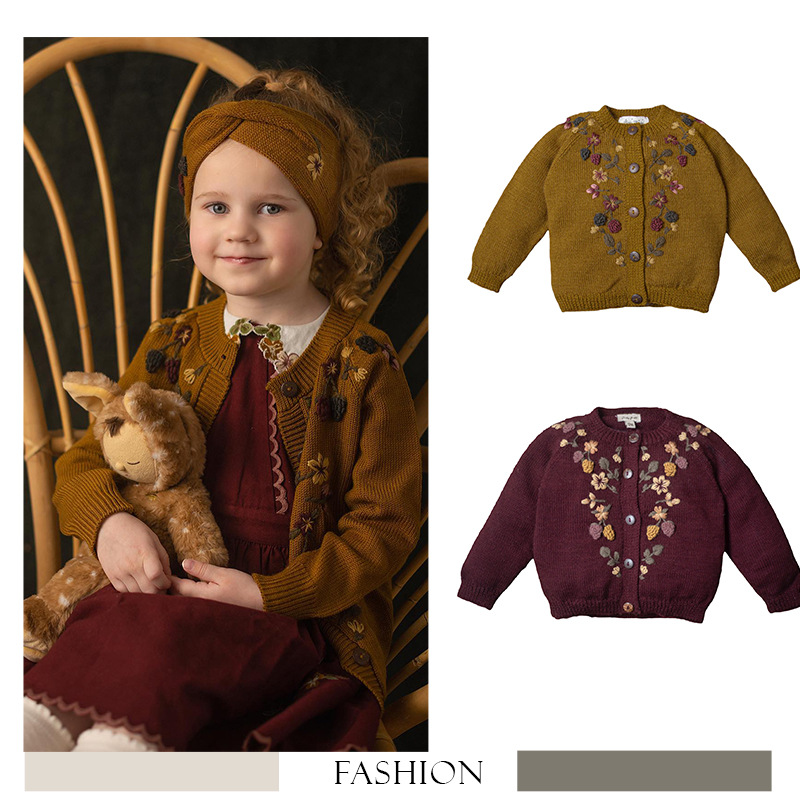 Knit Cardigan Infant - 2024 meninas cardigan de malha usado