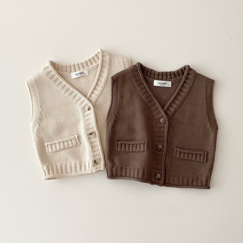 2025 outono novo bebê sem mang - Knit Cardigan Infant avaliação e preço